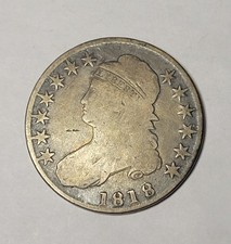 1818 Capped Bust Half Dollar O-108 Pincher 8s - VG - Tough Variety