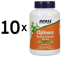 10 X Now Foods Ojibwa Herbal Extract, 450Mg - 180 Vcaps (266,66 Eur/Kg)