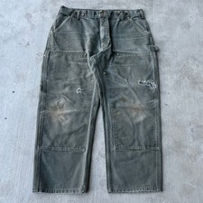 Vintage Y2K Carhartt green double knee work wear carpenter pants