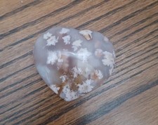 Agate Cherry Blossom Heart Quartz Crystal Hand Carved
