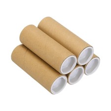 Mailing Tube, (4 x 1.2 Inch, Brown) (5 Set) Kraft Poster Packaging with Cap