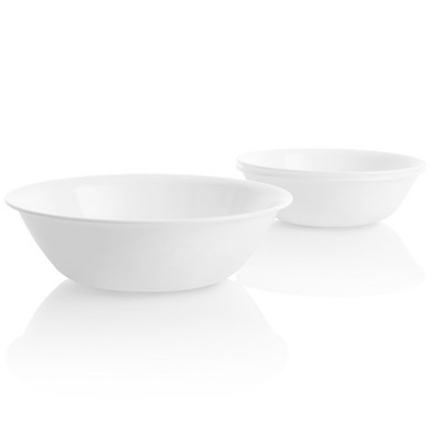 Corelle Winter Frost White 32oz Glass Serving Bowls Set of 3 Kitchen Dinnerware