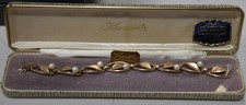 Vintage Krementz Designer Signed 14k Gold Overlay Pearl Flower Bracelet In Box