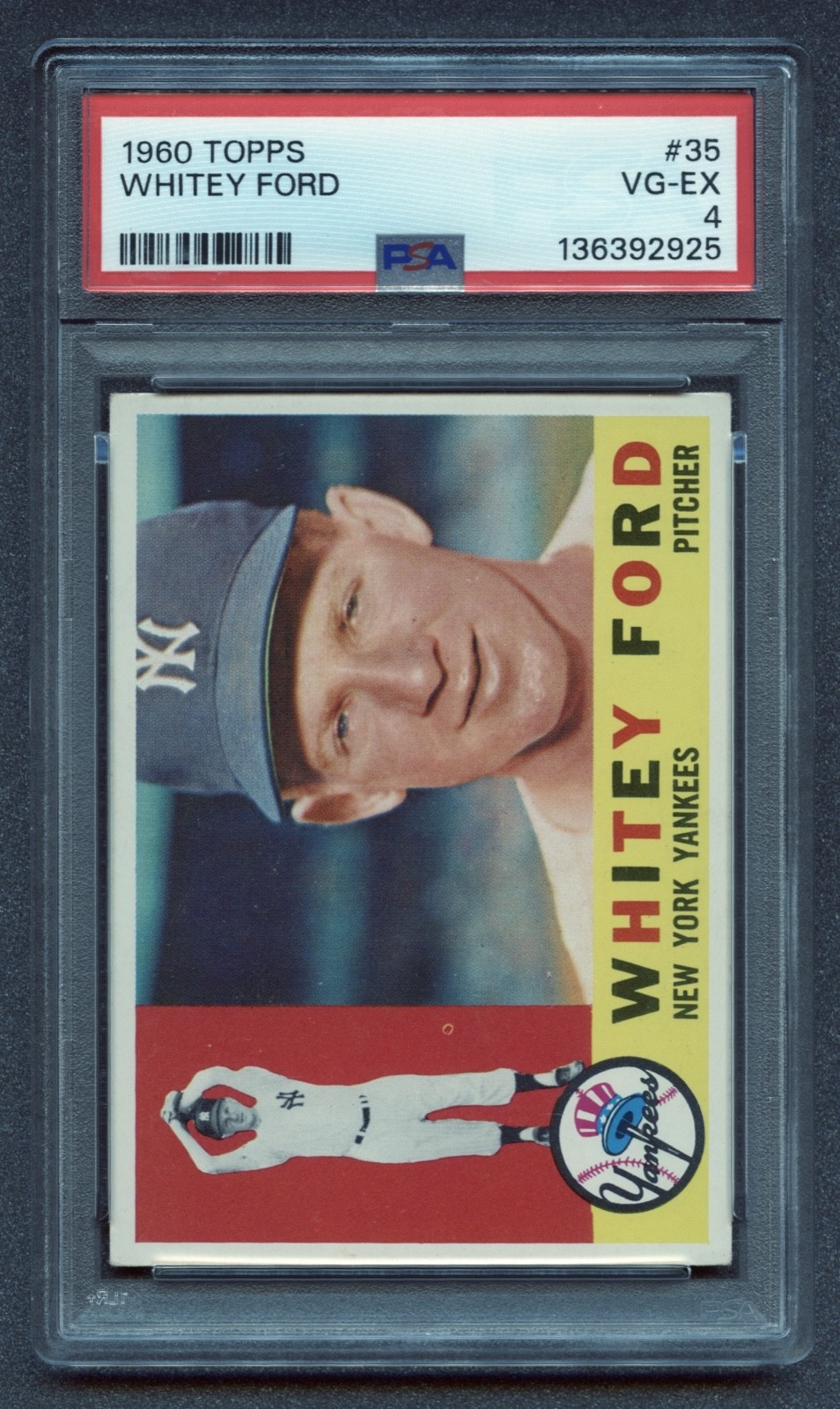1960 WHITEY FORD PSA 4 VG-EX TOPPS HOF NEW YORK YANKEES VINTAGE COLOR (#35) RZC view 2
