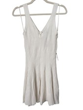 Express Fit and Flare Dress Size Medium Ribbed V Neck Sleeveless Minimalist NEW