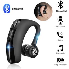 Bluetooth 5.2 Earpiece Wireless Headset Noise Cancelling Driving Trucker Earbud