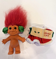 Vintage Russ Christmas Carols Troll Doll Red Hair Brown Eyes