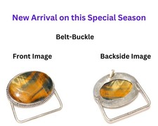 925 Silver Plated Tiger Eye Belt Buckle 1.6" Holiday Theme Jewelry Trendy AU d74