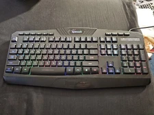 Redragon S101-3, 104-Key RGB LED Backlit, USB Wired, Ergonomic Gaming Keyboard