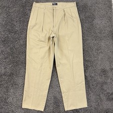 Vintage Polo Ralph Lauren Pants 36x31 Double Pleated Chino Made In USA 90s