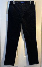 Talbots Flawless Velveteen Pants High Waist Straight Leg 6 Black