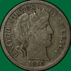 1916-S Barber Dime Very Fine VF Coin #33956