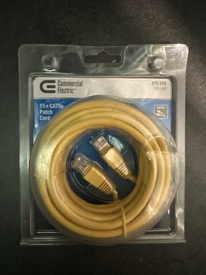 CE Commercial Electric 15 ft. CAT5e UTP Ethernet Cable, 100MHz, Yellow (575698)