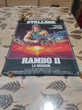 Affiche De Cinéma RAMBO 2 La Mission sylvester stallone originale De 1985