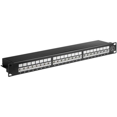 Goobay CAT 6A Patch Panel 19'' Patchfeld 24-Port RJ-45 STP geschirmt schwarz