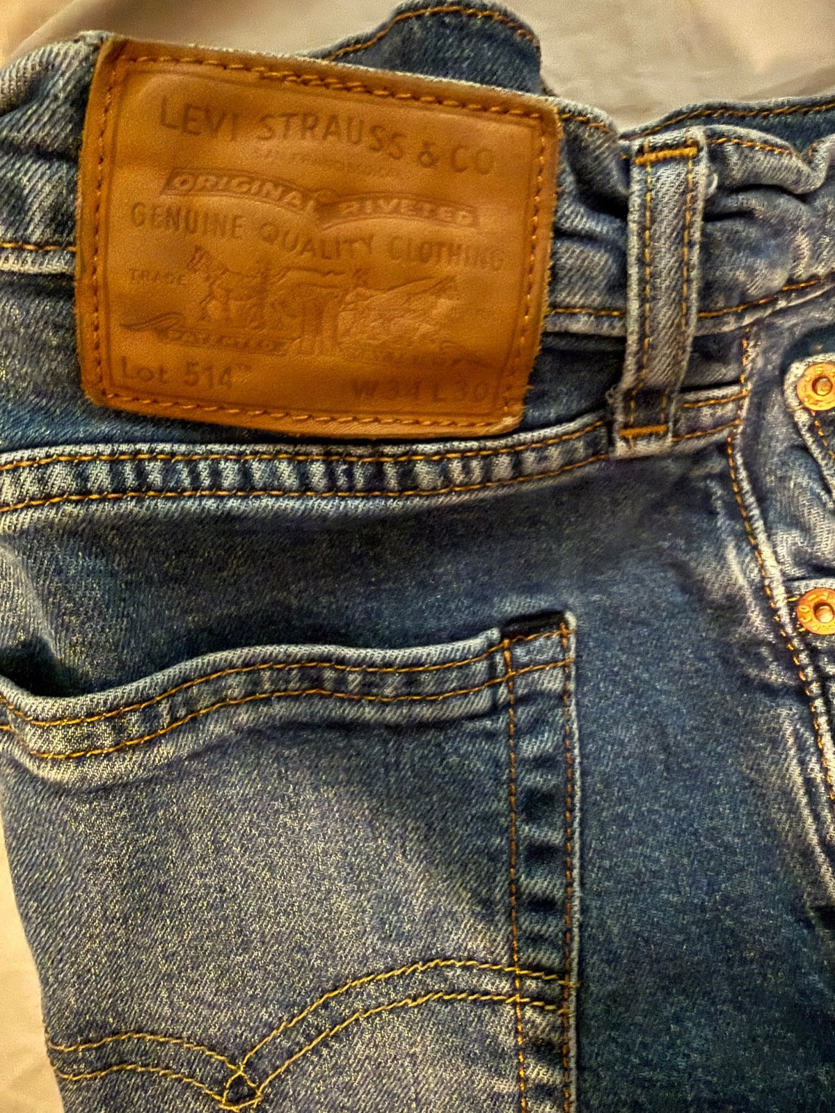 Levi's Blue jeans Big E size W34L30 good condition zip closure button easy care