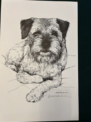 Border Terrier Print by Martha Van Loan 11 x17 signed