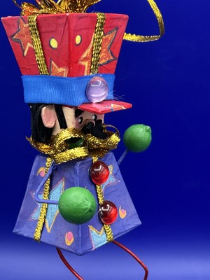 Ornaments w Faces Bells Hats Presents Hats Lot Of 9 Bejeweled Rare Embellished