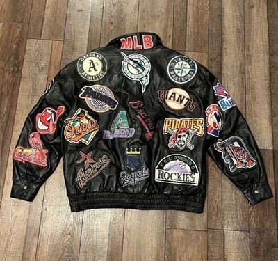 Vintage Jeff Hamilton MLB Logos Patches Leather Jacket Size 4xl | eBay