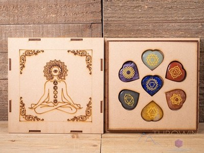 7 Chakra Kristallsteine Set Reiki Chakra Kristall Set Heilstein mit Box
