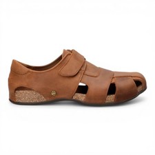 Image of Panama Jack Fletcher Basics C5 Men's Brown Leather Outdoor Summer Sandals