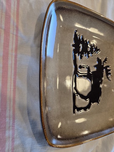  Collector Home Studio Woodland Collection 15" Large Moose's Glazed Plate, MINT - Photo 2 sur 16