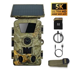 Solar Trail Camera WiFi Game Camera 5200mAh Night Vision Monitoring MP4 Video