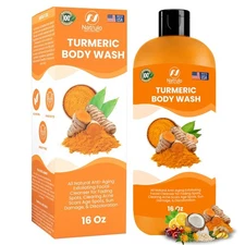 Turmeric Body Wash – Skin Brightening Soap for Dark Spots,... 
