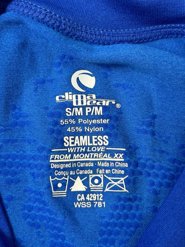 Top deportivo Climawear sin costuras manga larga para mujer S/M azul elástico capa base Foto 3 de 4