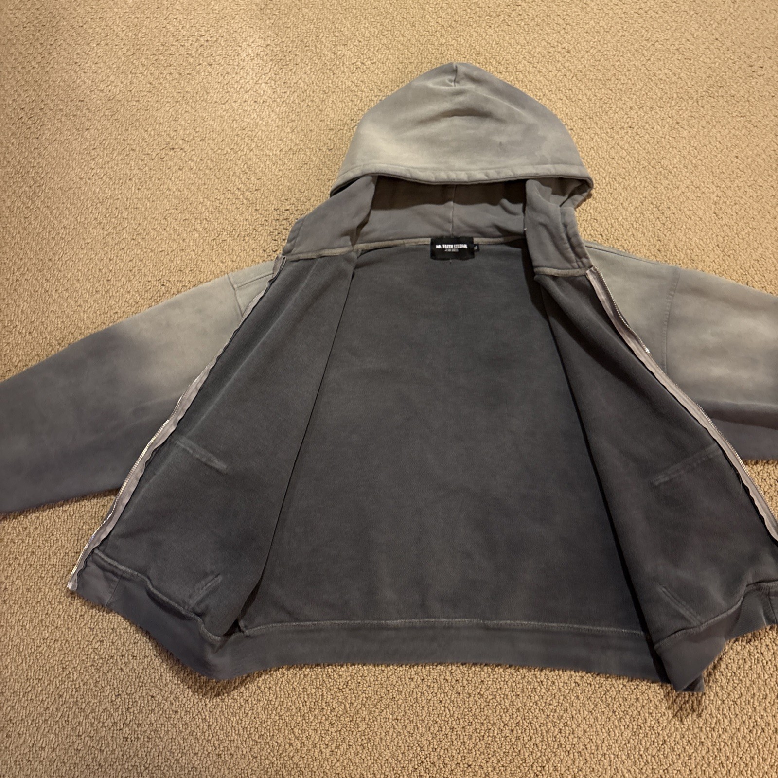 No Faith Studios Split Zip Jacket Used Light Gree… - image 6