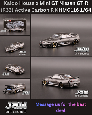 Kaido House x Mini GT Nissan GT-R (R33) Active Carbon R #116 1/64