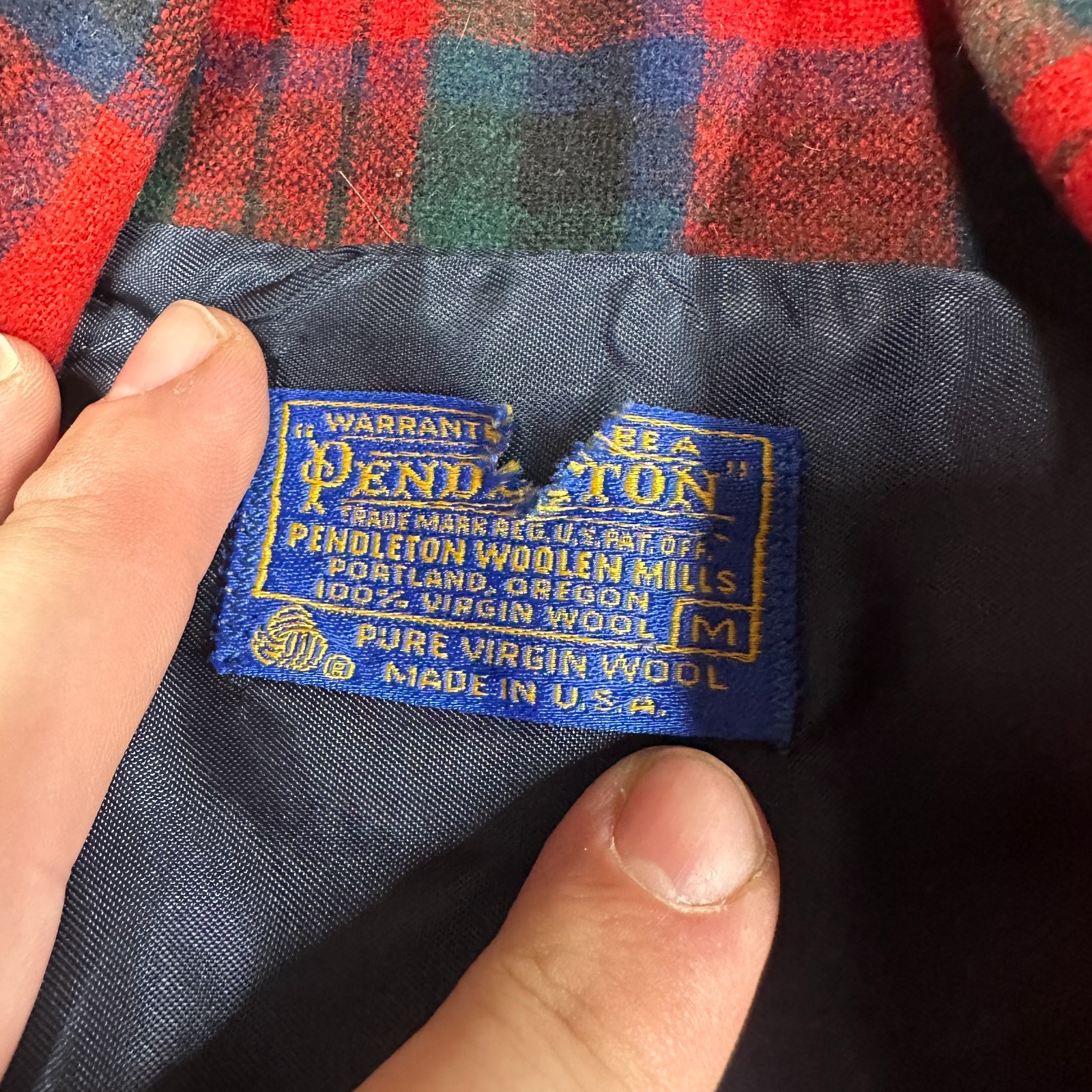 Vintage Pendleton Wool Button Down Plaid Shirt Un… - image 9