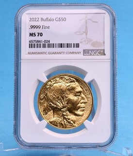 USA 50 $ 2022 F USA Buffalo 1 Oz Gold 9999 NGC MS 70