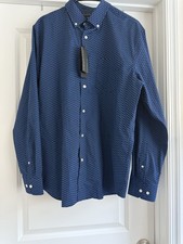 Banana Republic Men's Slim Fit Long Sleeve Blue Button Down Dress Shirt Size L