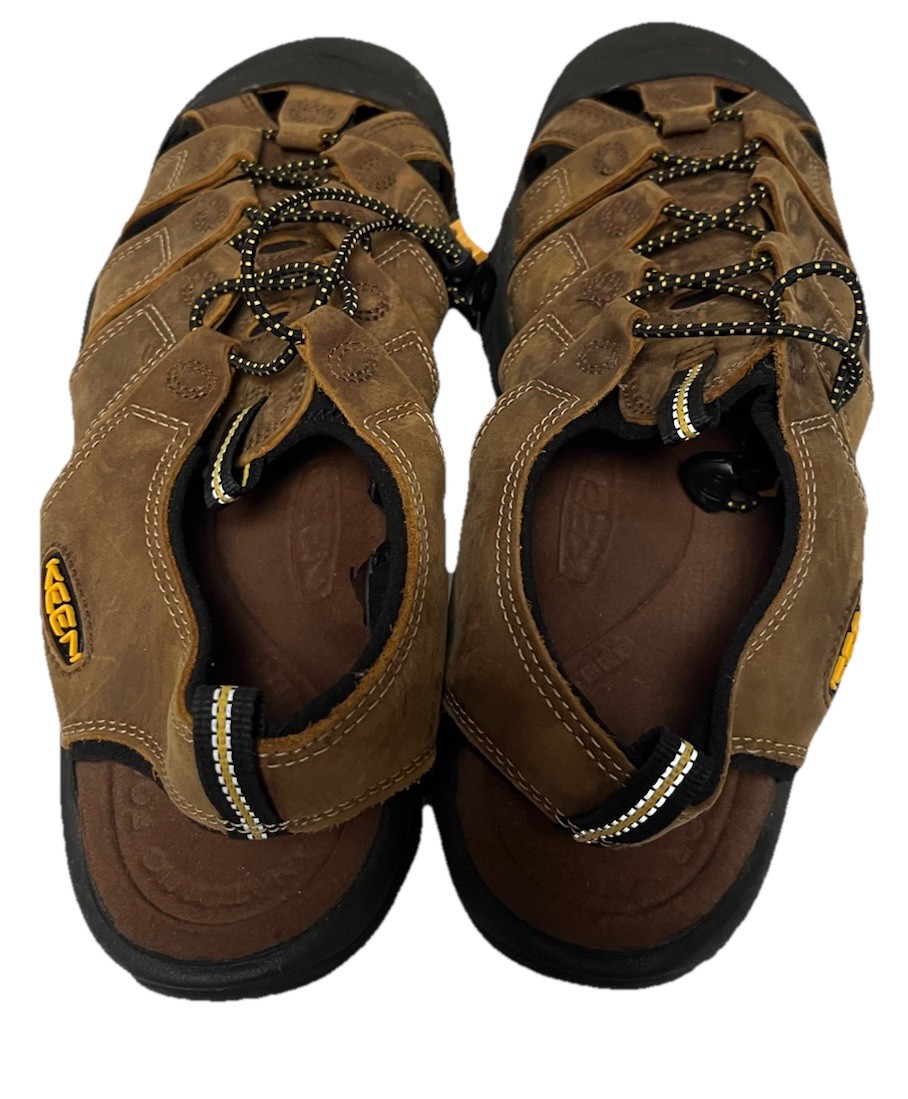 Sandali Keen Newport bisonte impermeabili escursionismo pelle marrone uomo taglia 12 US.