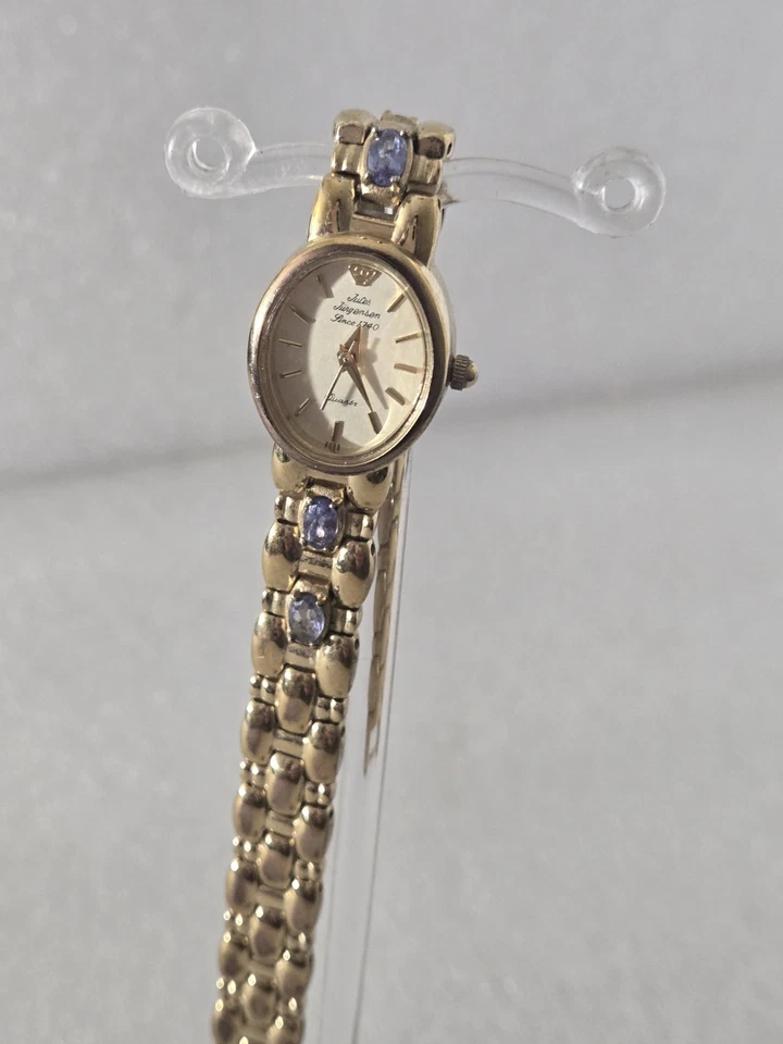 Rare Vintage Womens Ladies Gold Jules Jurgensen Purple Blue Tanzanite 3/4 ct... - image 4 of 4