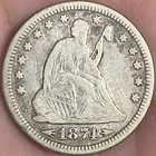 1874 Seated Liberty Quarter Rare Date Fine Details