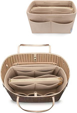 Felt Purse Bag Organizer Insert with Zipper Bag Tote Shaper Fit Speedy Neverful