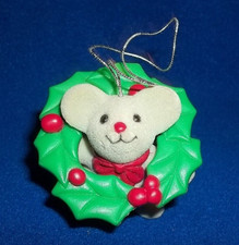 Christmas Teddy Bear Wreath Ornament