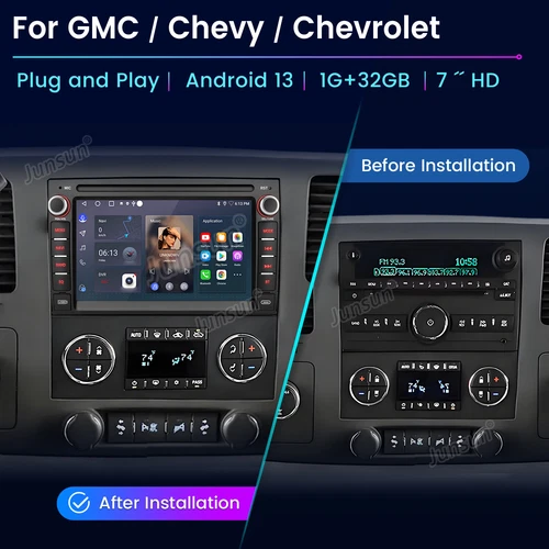 7" For GMC Yukon Chevy Silverado Sierra Android 14 Car Stereo Radio GPS Navi SWC - Bild 3 von 14