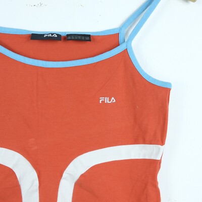Maglia Fila Taglia 44 Donna Logo Comodo Cotone Pratico Tinta Unita Arancione  | eBay