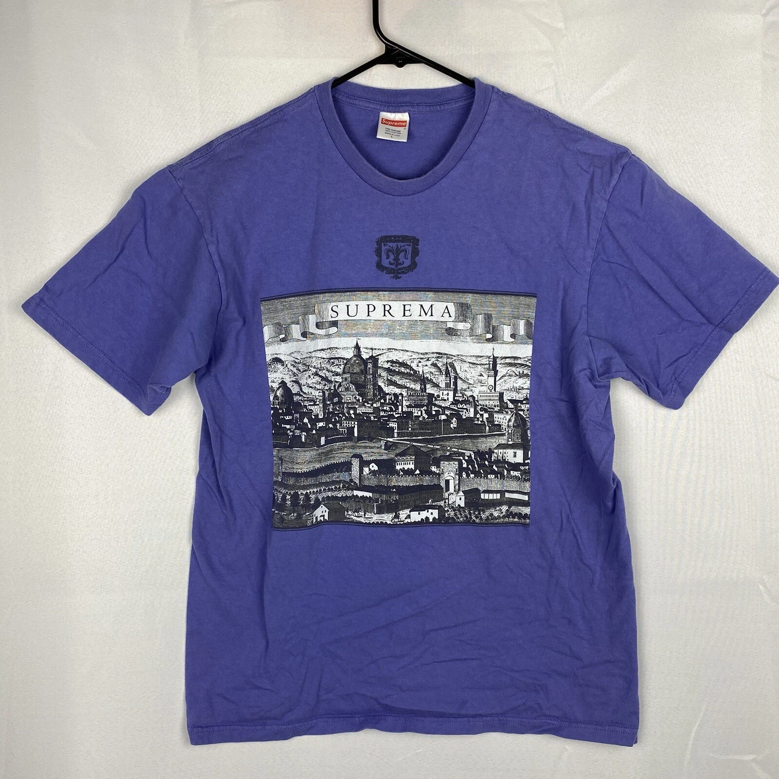 Authentique t shirt violet Supreme SS18 Fiorenza Suprema homme taille L