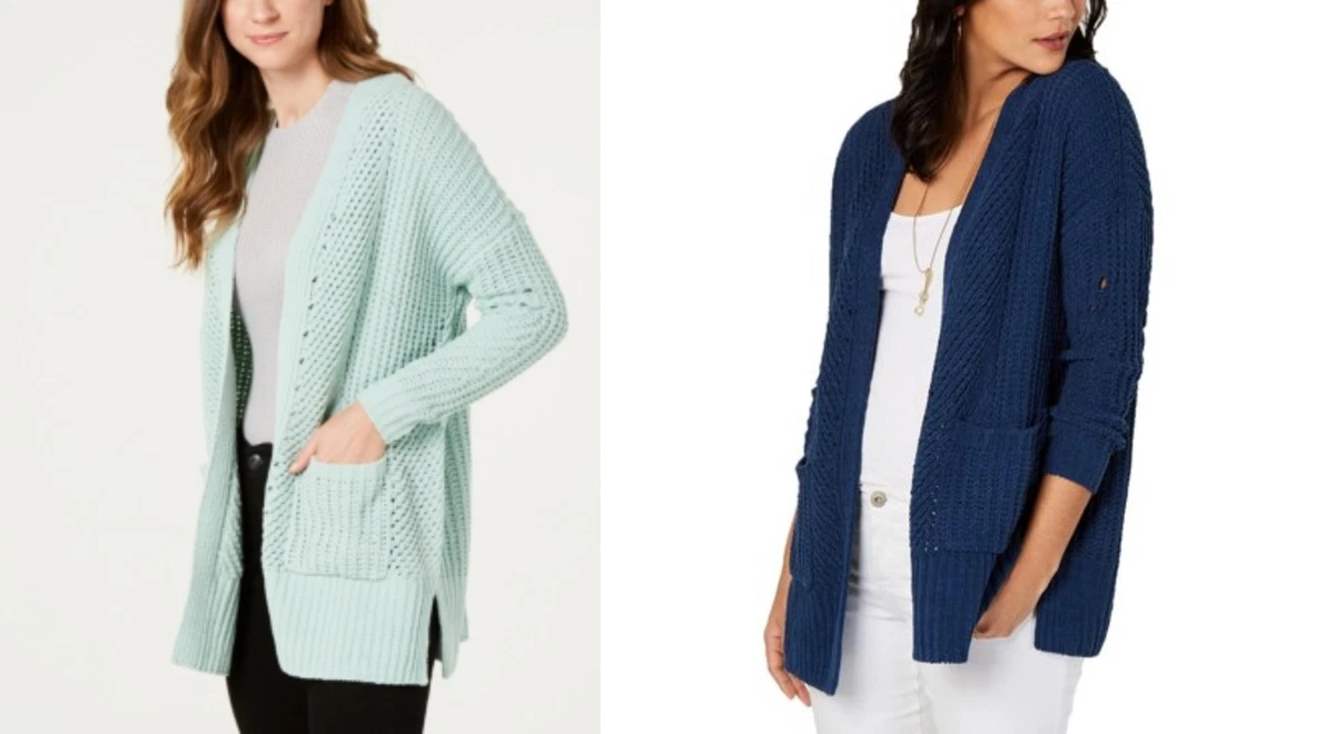 Chenille open cheap front cardigan