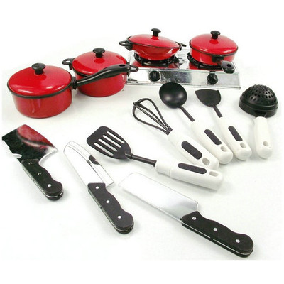 13 Set Mini Kitchen Cookware Pot Pan Kids Pretend Cook Play Toy Tool Accessories