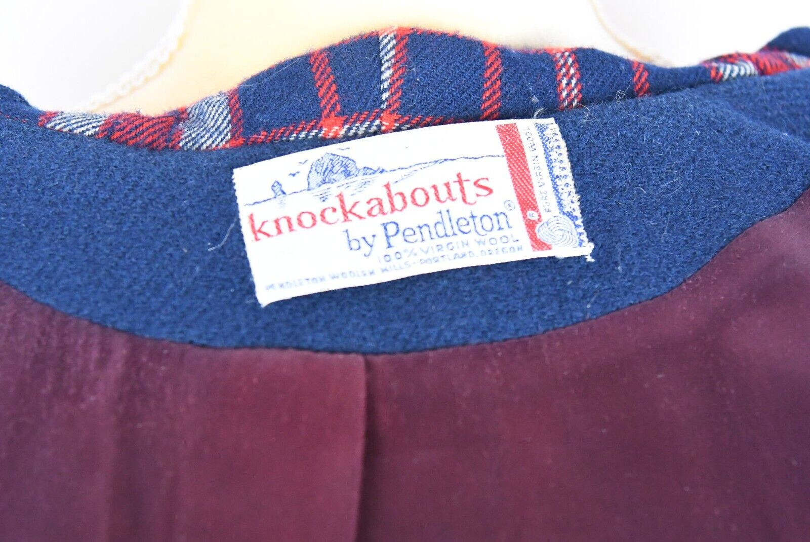 Vintage Pendleton Knockabouts Wool Navy Blue Coat… - image 7