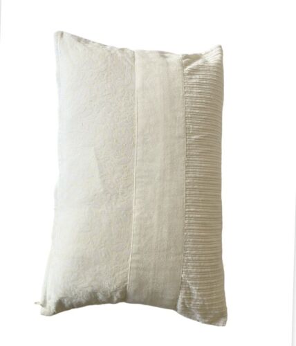 IKEA Ofelia Blad 16" x 24" Pillow Cover Case White Velvet on feather pillow - Picture 1 of 7