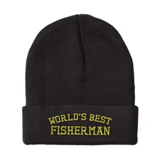Beanies for Men Worlds Best Fisherman Embroidery Winter Hats Women Skull Cap