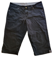 Black Faded Glory cropped cuffed pants, size 16, with rivets 5-pocket design