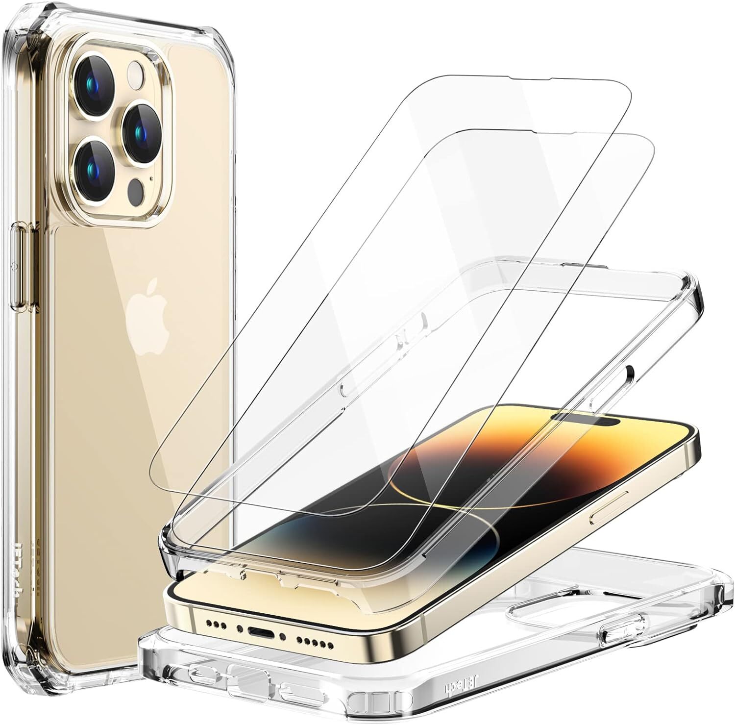 Case for iPhone 14 Pro 6.1-Inch (NOT for iPhone 14 Pro Max 6.7-Inch) with 2-Pack