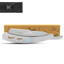 Stainless Steel Cut Throat Razor, Shavette, Sculpted Grip Barber Straight Razor